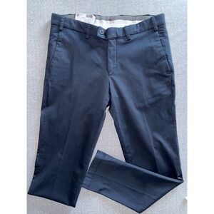 NEW Hiltl Tilo Slim Straight Navy Blue Cotton Stretch Chino Pants‎ Mens 32/32